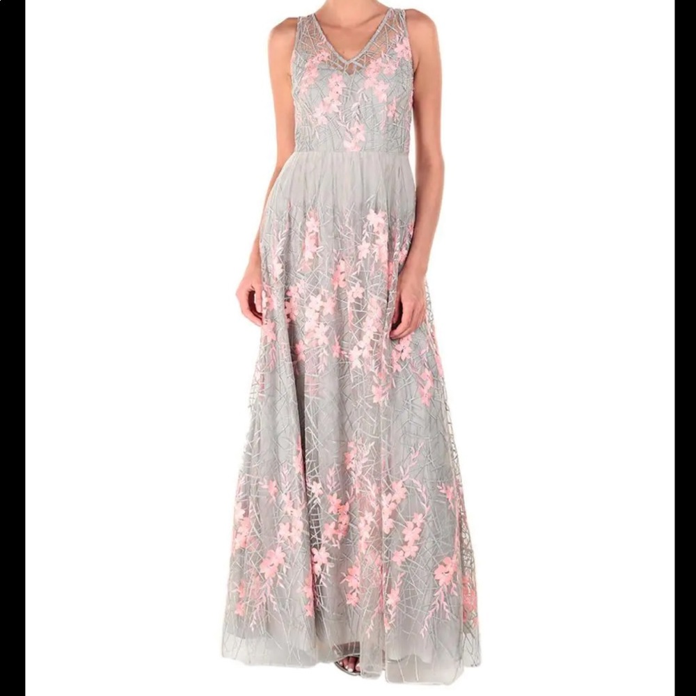 NEW Adrianna Papell grey & pink dress size 2